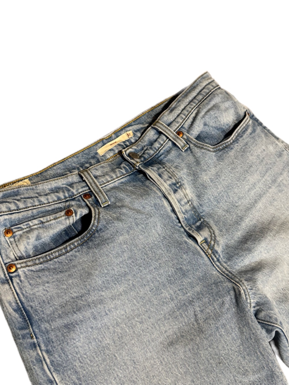 Levi's Premium Denim Wedgie Straight Jeans Button Fly Light Wash Size 32 - Picture 6 of 6